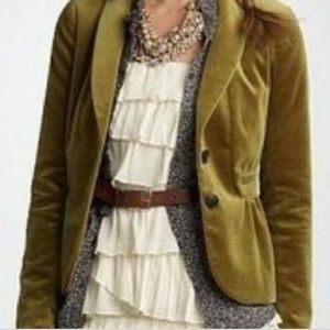 J. Crew green velvet blazer 0P